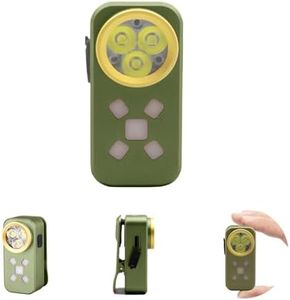 FOSFIS Rechargeable EDC Flashlight, Mini LED Flashights, 500 Lumens Portable Clip-on Light, Pocket Flashlights, Magnetic Small Keychain Flashlight for Signaling, Camping, Emergency (Green)
