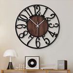 1st owned Large Wall Clocks for Living Room Decor- Modern Decorative 20 inch Silent Non Ticking Black Metal Clocks for Farmhouse,Dining Room,Bedroom,Kitchen Battery Operated Wood Clock Wall Decor