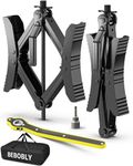 BEBOBLY Camper RV Wheel Chock Stabilizer 2 Sets, Heavy Duty X-Shaped Camper Wheel Chocks with Wrench for Travel Trailer, Fits 3.5" to 12" Wheel Gaps, Anti-Move Tire Wheel Chock