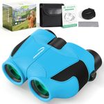Compact Binoculars for Kids & Adults - Aurosports 15x25 Small Kids Binoculars for Bird Watching, Mini Binocular for Kid 8-12 Educational Learning, Gifts Toys for Boys Girls Sports & Outside Play -Blue
