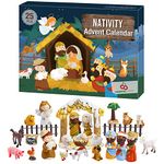 ORIENTAL CHERRY Advent Calendar 2020-25 Days of Christmas Nativity Scene Set - Countdown to for Kids Boys Girls Children Toddler Teens Indoor Toy