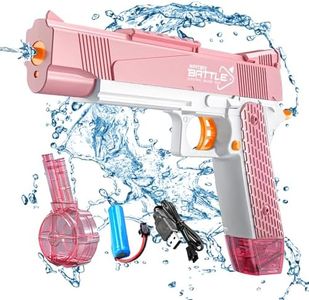Snowall Pink Electric Water Gun with Long Range,Automatic Squirt Gun for Kids and Adults, Long Distance Water Pistol for Pool Beach Outdoor Play
