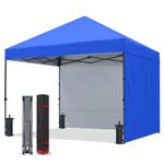COOSHADE Pop Up Canopy Tent 10x10 with 2 Sidewalls, Outdoor Shade Instant Canopy Tents(Royal Blue)