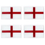 4 PCS England Flag Patches, Saint George Cross Flag Patch, England Iron on Patch, England Embroidered Badge for T-Shirt, Bags, Pants, Shoes, Jackets