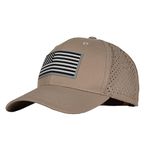 S A Company Performance Snapback Hat | Water-Resistant Baseball Cap for Men & Women, Khaki American Flag, One Size