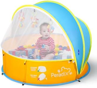 Peradix Baby Beach Tent, Paddling Pool for Kids & Pets with UV Sun Shelter Canopy, Mosquito Net - Portable Pop Up Infant Ball Pit Tent, Toddler Wading Pool, Perfect for Summer Beach Fun