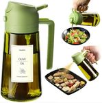 TrendPlain - Original 16oz/470ml Olive Oil Dispenser Bottle for Kitchen Gadgets and Air Fryer Accessories - Olive Oil Sprayer for Cooking w/Stickers (Light Blockage) - Green