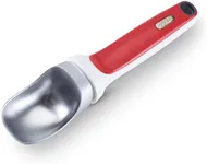 Zyliss Right Scoop Ice Cream Scoop - Ergonomic, Dishwasher-Safe Ice Cream Scooper Perfect for Gelato, Sorbet, Frozen Yogurt & More - Red