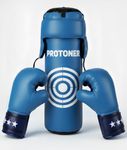 Protoner Kids Punching Bag Set with Gloves, and Head Gear Complete Boxing Training Kit for Children (Blue)