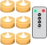 Neween 6 Pack Flameless LED Tealight Candles, Flickering Battery Operated Candles with Timer Built-in, Realistic Electric Tealight Fake Candles Warm White for Halloween Diwali Christmas Wedding