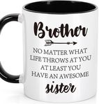 LEJIAJINW Brother Gifts for Birthday Christmas Funny Brother Coffee Mug Gifts for Adult Brother, Half Brother, Best Brother on Graduation, Valentine's day, Wedding - 11 Oz Mug