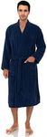 TowelSelections Men’s Robe 100% Cotton Soft Terry Kimono Luxury Bathrobe, Navy, 2X-3X