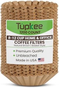 Tupkee Coffee Filters 8-12 Cups - 1200 Count, Basket Style, Natural Brown Unbleached Coffee Filter, Made in the USA