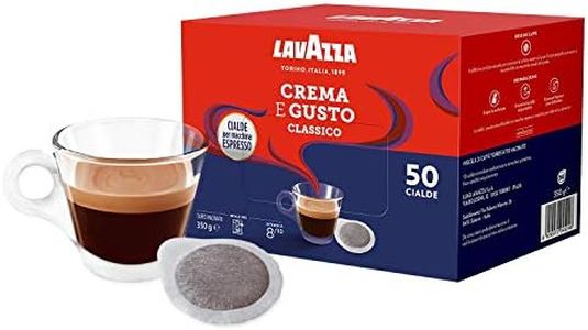 Lavazza, Crema e Gusto Classico, Caffè in Cialde per Macchine Espresso, 50 Cialde in Carta, con Note di Legno e Tabacco, Arabica e Robusta, Intensità 8/10, Tostatura Scura, 4 Confezioni Da 50 Cialde