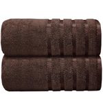 Casabella Deluxe 2 Piece Jumbo Bath sheet 90x180 cm 100% Cotton Extra Large Bath Towels Highly Absorbent Brown Bath sheets Towels