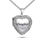 KunBead Jewelry Daughter Kids Love Heart Cheap Locket Pendant Necklace for Pictures with Photo for Baby Girl