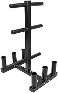 Olympic 2-inch Weight Plate Tree Rack with 6 Barbell Holders - Holds Up to 800 lbs. of Olympic Weight Plates – Workout & Lifting Equipment for Professional & Home Gym Storage Use - Assembly Required
