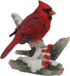 YABINA 4.25 Inch Cardinal Bird on Snowy Branch Decorative Figurine, Red (Cardinal Bird on Snowy)