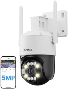 ZOSI 3K Telecamera di Sorveglianza WiFi Esterno 360° PT, Rilevamento Persona/Veicolo/Animale Domestico e Monitoraggio Automatico, 2.4GHz con Audio Bidirezionale, Visione Notturna a Colori