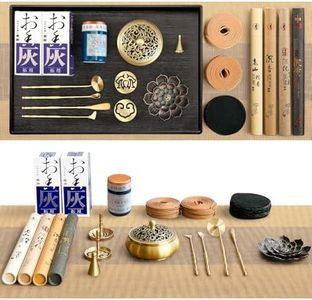 GAIORD 29 Pcs Brass Powder Incense Burner Kit, Incense Making Kit, Incense Powder with Incense Stick Holder(Stick/Cone/Coil Incense) Ash Catcher Tray As Gift for Yoga and Meditation (Glod)