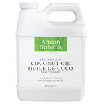 Fractionated Coconut Oil 946 ml / 32 oz - 100% Pure & Natural Liquid Coconut Oil for Skin, Hair, Body, Massage, Odorless, Carrier Oil for Diluting Essential Oils, huile de coco fractionnée Amson Naturals.