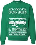 Wild Bobby Family Vacation Cousin Eddie's RV Maintenance Ugly Christmas Sweater Unisex Crewneck Graphic Sweatshirt, Kelly, Small