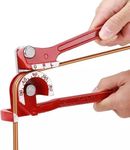 Helmik 3-in-1 Pipe Tube Bender Tool | Heavy Duty Manual Tube Bending Machine for Copper, Brass, Aluminium & Steel | 180° Pipe Elbow Bender (1/4", 5/16", 3/8" / 6mm, 8mm, 10mm)