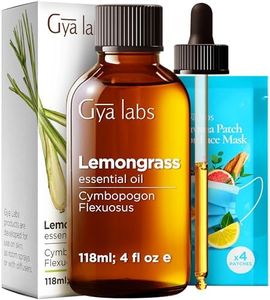 Gya Labs Lemongrass Essential Oil for Diffuser - Huge 4 Fl Oz - 100% Pure Natural Lemongrass Oil for Hair - Lemongrass Oil Essential Oil for Skin, Herbaceous, Earthy & Zesty Scent for Candle Making