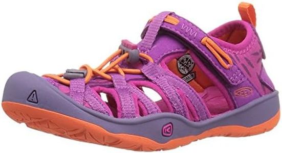 KEEN Kid's Moxie Closed Toe Casual Sandal, Purple Wine/Nasturtium, 5 Big Kid