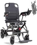 Carbon Fiber Lightweight Foldable Electric Wheelchairs,Weight 17.5kg,Dual Braking System,Folding Travel Size,Airline Approved,Portable Motorized Wheel Chairs for Adults,Brushless Motor All Terrain