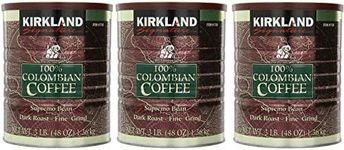 Kirland Signature 100% Colombian Coffee, Supremo Bean Dark Roast-Fine Grind, 9 Pounds