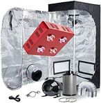 TopoGrow LED Grow Tent Complete Kit LED 800W COB LED Grow Light Kit +24"X24"X48" Indoor Grow Tent + 4" Fan Filter Ducting Combo Hydroponics Tent System