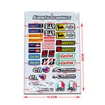 Kungfu Graphics Motocross Sponsor Logos Racing Sticker Sheet Universal (7.2 x 10.2 inch), Black Red Green