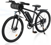 isinwheel M10 Electric Bike for Adults with Handlebar Bag, 55 Miles 20MPH Commuting Electric Mountain Bike with 500W Brushless Motor, 7 Speed, 26" Tires and Front Fork Suspension (Black)