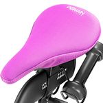 Domain Cycling Gel Bike Seat Cushion- Secure Peloton Fit for Smooth Stable Rides- Non-Slip Bicycle Seat Cushion for Exercise Bikes, Padded Bike Cushion Seat Cover for Men or Women Comfort