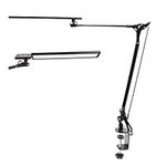 Tedgor LED Desk Lamp, Architect Task Lamp, 12W Eye-Caring Metal Swing Arm Dimmable Drafting Table Lamp with Clamp,Touch Control Desk Lamp, Study Reading Work Office Workbench