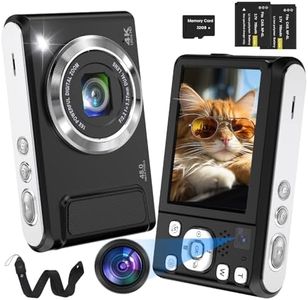 Macchina Fotografica Digitale,Bofypoo 4K Autofocus Fotocamera Digitale con scheda di Memoria da 32G Doppia Fotocamera anteriore e posteriore,48MP Fotocamera Compatta(Black)