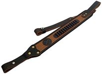 Calyx Leather Rifle Sling with Cartridge Shell Ammo Holder Gun Strap for 1 inch fits .357 .30-30 .30-06 .308 .45-70, 410GA (Dark Brown (.22lr .22mag .17hmr))