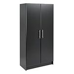 Prepac Elite Tall Garage Storage Cabinet & Pantry Storage Cabinet, 2-Door Freestanding Garage Cabinet with Adjustable Shelves, 16"D x 32"W x 65"H, Black BES-3264