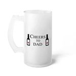 Indigifts Cheers to Dad Printed Clear Beer Mug 470 ml - Gift for Papa-Dad-Father-Birthday, Beer Jar for Dad, Drinking Beer Glass