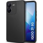 TheGiftKart Sleek Back Cover Case for iQOO Z9 5G | Slim Fit Protective Design | Ultra Matte Finish | Camera Protection Bump | Soft Silicon Back Cover Case for iQOO Z9 5G (Silicone, Black)