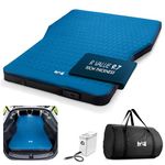 Trail Inflatable Car Mattress with Rechargeable Pump, SUV Air Bed for Tesla Model Y, 3D Box Wall Sides, 10cm Memory Foam Core, Brushed Polyester Surface, Vehicle Sleeping Mat for Camping & Travel