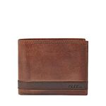 Fossil Men's Quinn Leather Bifold with Coin Pocket Wallet, Brown, (Model: ML3653200)