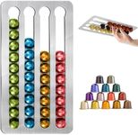 ZCOINS Coffee Pod Holder Organizer Compatible with Original Line Pods, Stainless Steel Adhesive Capsule Storage, Pod Holder 16"L x 8.7"W for Kitchen Walls and Cabinets