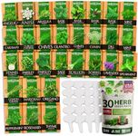 HOME GROWN 30 Herb Seeds Pack | 9,500 Non-GMO, Heirloom Seeds | Indoor & Outdoor Planting | Culinary Herb Seeds Variety Pack | Perfect for Hydroponic Gardens | Parsley, Rosemary, Thyme & More