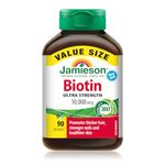 Jamieson Biotin 10,000 mcg Ultra Strength Softgels - Value Size, Gluten-free, 90 Count (Pack of 1)