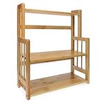 Navaris Bamboo Spice Rack - Wooden Shelf for Storing Spices, Oil, Jars, Bottles in Kitchen - Free Standing 3 Tier Shelf for Countertop, Worktop, Units