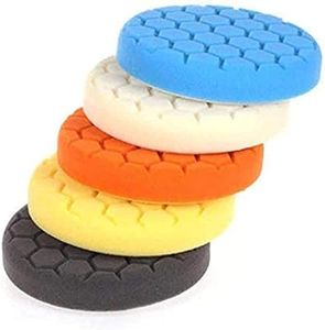 5 inch Polishing Pads, 5 Piece 5" Car Buffing Sponge Kit Compound Auto Car Foam Polisher Pads for Car and Boat Compound Polishing, Sanding, Waxing, and Sealing