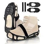 Xproutdoor Crampons Ice Cleats Snow Grips, Anti-Slip Traction Lightweight Portable for Walking on Snow & Ice, Easy Step-in for Shoes/Boots, Large