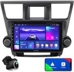 for Toyota Highlander Touch Screen Radio - Built in Wired Wireless CarPlay Android Auto,10.2''Touchscreen Car Stereo Bluetooth Car Radio Receiver w/GPS Audio WiFi Backup Camera(3G+32G,2009-2013)